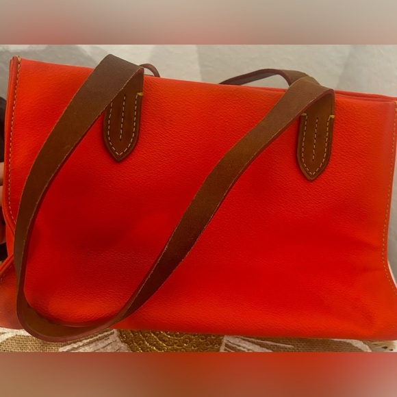 Dooney & Bourke Red Leather Tote Bag - Picture 4 of 5